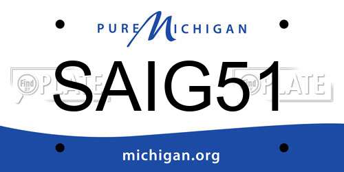 SAIG51 Michigan License Plate