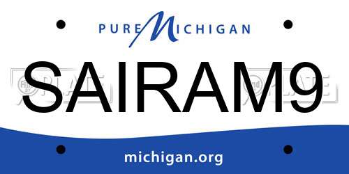 SAIRAM9 Michigan License Plate