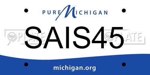 SAIS45 Michigan License Plate