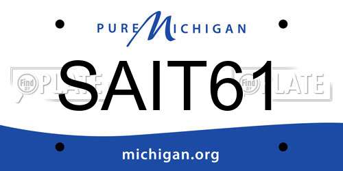 SAIT61 Michigan License Plate