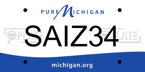 SAIZ34 Michigan License Plate