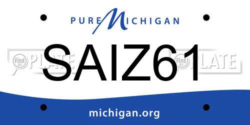 SAIZ61 Michigan License Plate