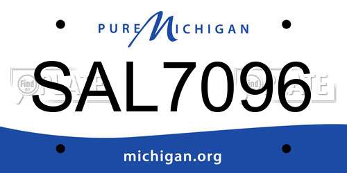 SAL7096 Michigan License Plate