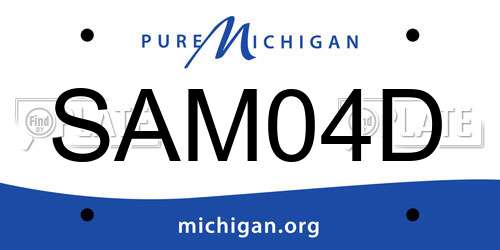 SAM04D Michigan License Plate