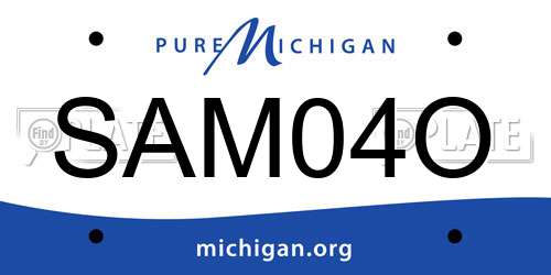 SAM04O Michigan License Plate