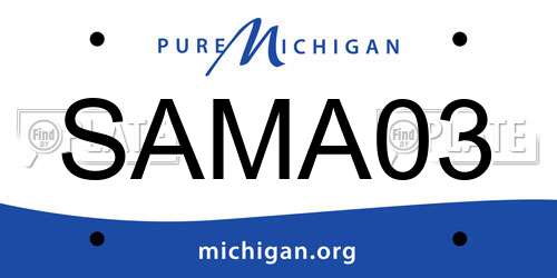 SAMA03 Michigan License Plate