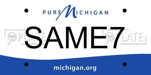 SAME7 Michigan License Plate