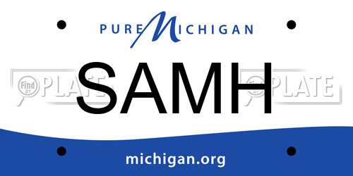 SAMH Michigan License Plate