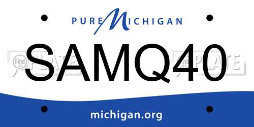 SAMQ40 Michigan License Plate