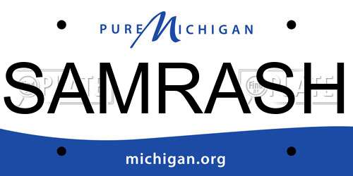 SAMRASH Michigan License Plate