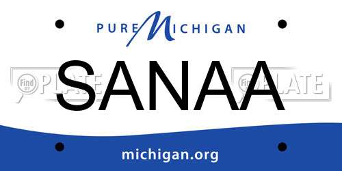 SANAA Michigan License Plate