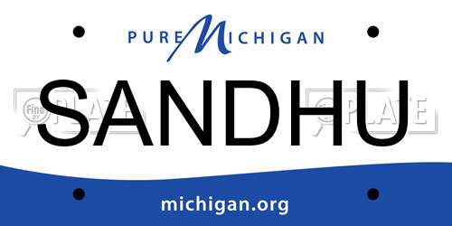 SANDHU Michigan License Plate