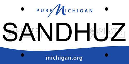 SANDHUZ Michigan License Plate