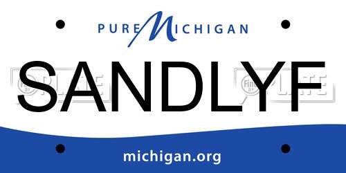 SANDLYF Michigan License Plate