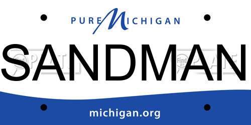SANDMAN Michigan License Plate