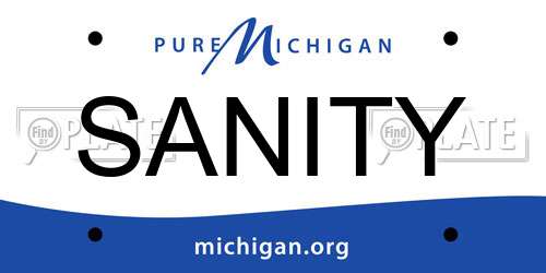 SANITY Michigan License Plate
