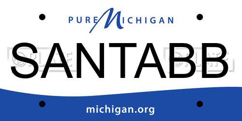 SANTABB Michigan License Plate