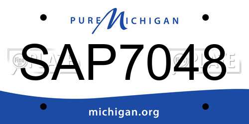 SAP7048 Michigan License Plate