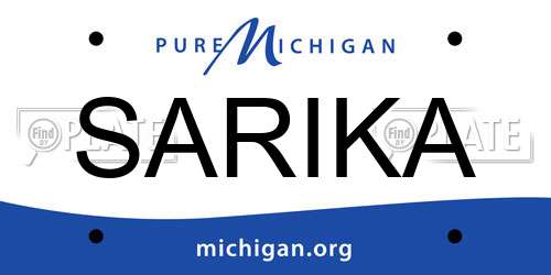 SARIKA Michigan License Plate