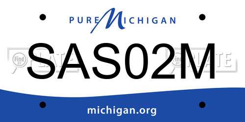 SAS02M Michigan License Plate