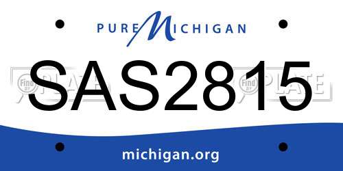 SAS2815 Michigan License Plate