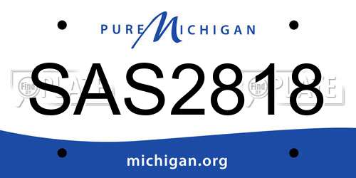 SAS2818 Michigan License Plate