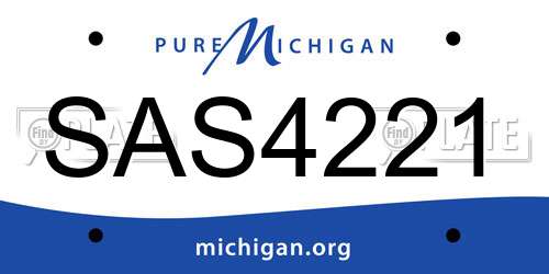 SAS4221 Michigan License Plate
