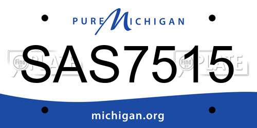 SAS7515 Michigan License Plate