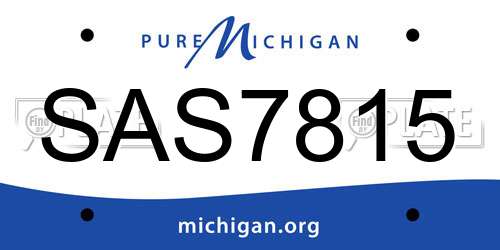 SAS7815 Michigan License Plate