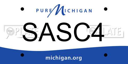 SASC4 Michigan License Plate
