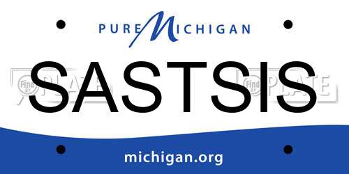 SASTSIS Michigan License Plate
