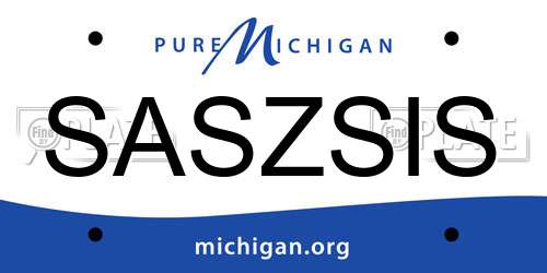 SASZSIS Michigan License Plate