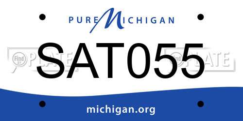 SAT055 Michigan License Plate