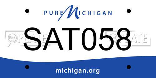 SAT058 Michigan License Plate
