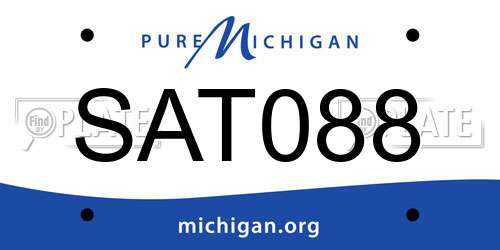 SAT088 Michigan License Plate
