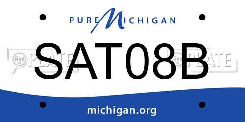 SAT08B Michigan License Plate