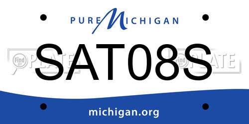 SAT08S Michigan License Plate