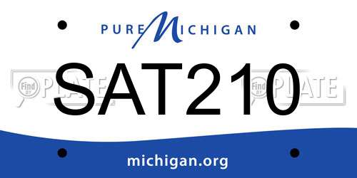 SAT210 Michigan License Plate