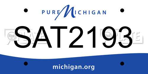 SAT2193 Michigan License Plate