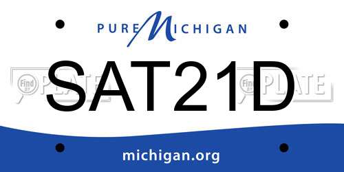 SAT21D Michigan License Plate