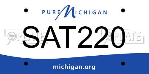 SAT220 Michigan License Plate