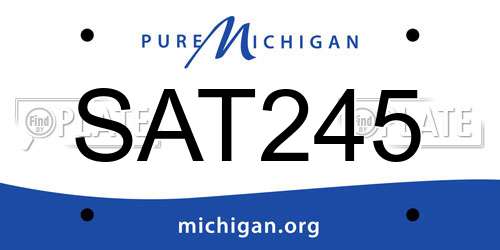 SAT245 Michigan License Plate