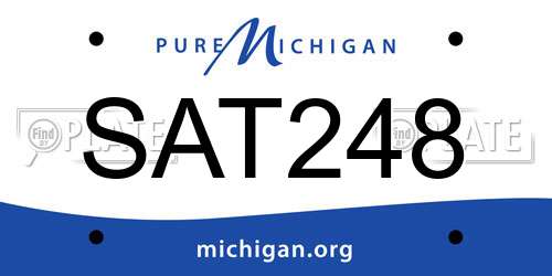 SAT248 Michigan License Plate