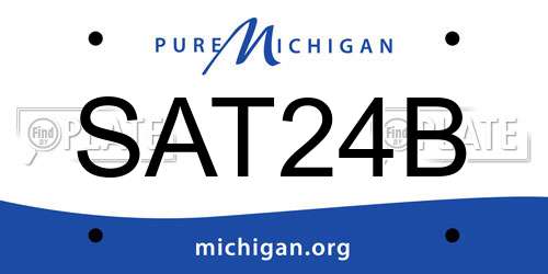 SAT24B Michigan License Plate