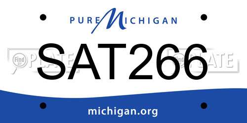 SAT266 Michigan License Plate