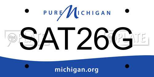 SAT26G Michigan License Plate