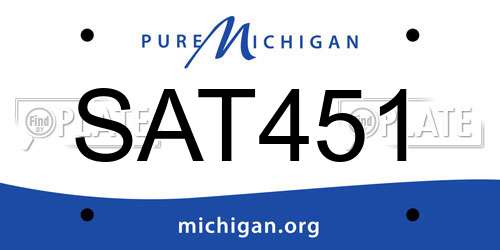 SAT451 Michigan License Plate