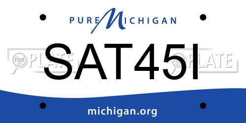 SAT45I Michigan License Plate