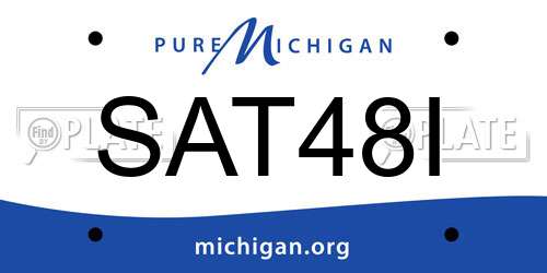 SAT48I Michigan License Plate