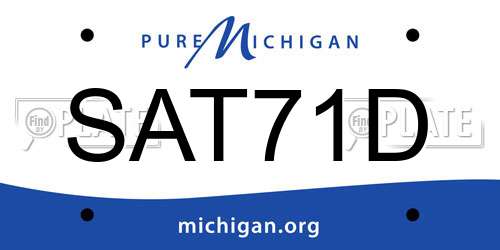 SAT71D Michigan License Plate